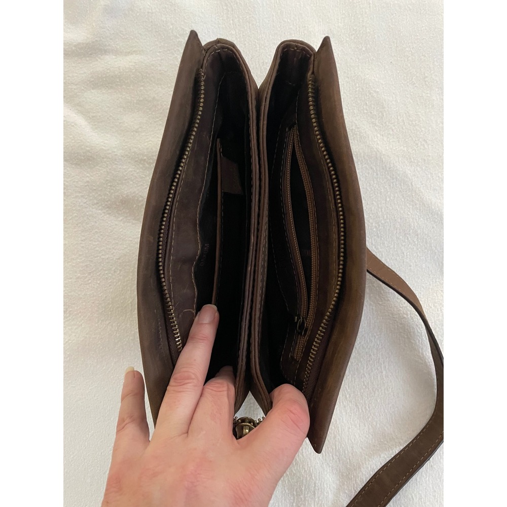 Oaxum La Talabarteria Brown Distressed Leather Crossbody Bag Rustic Travel Boho‎ - Picture 4 of 16